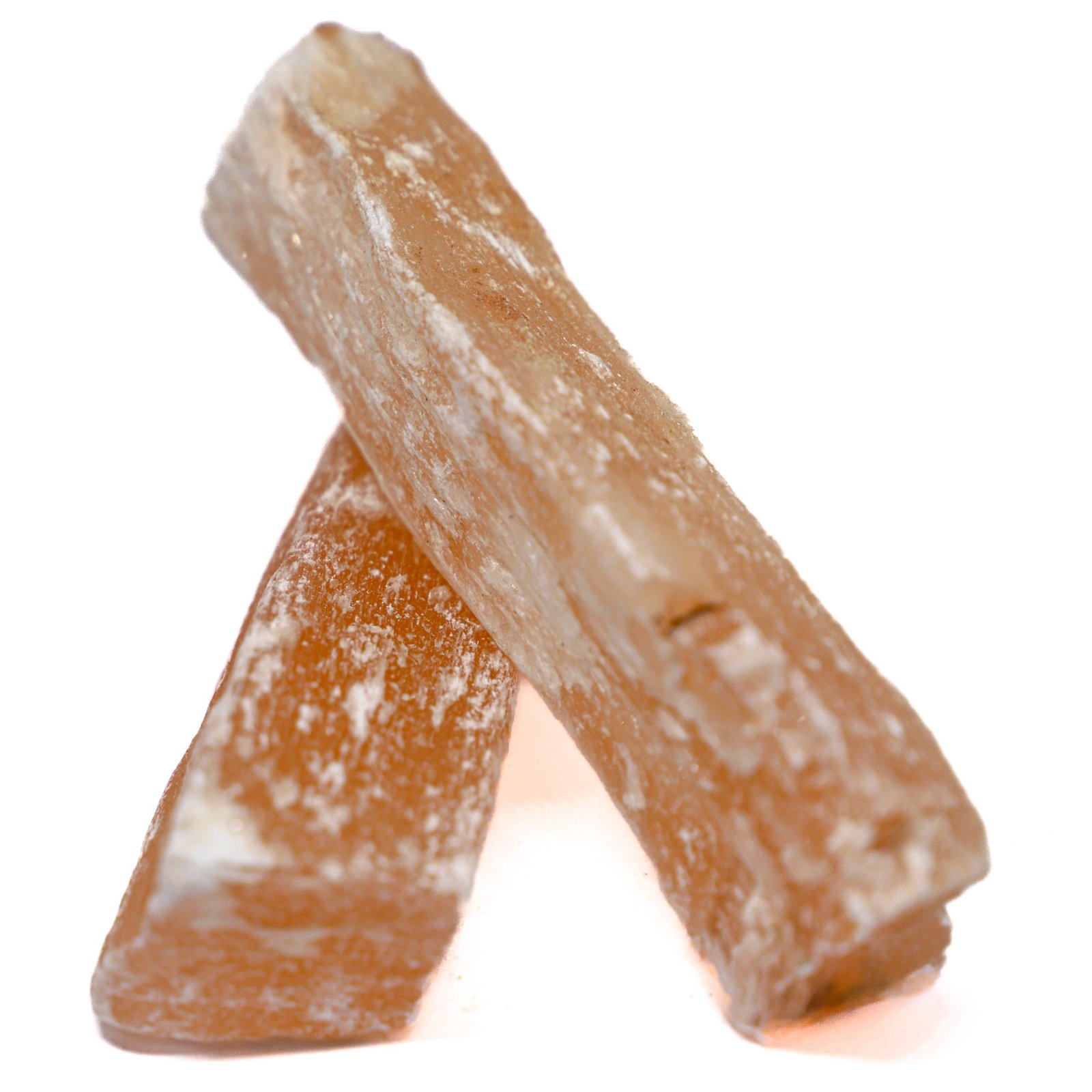 Bastão de Selenita Laranja Bruta